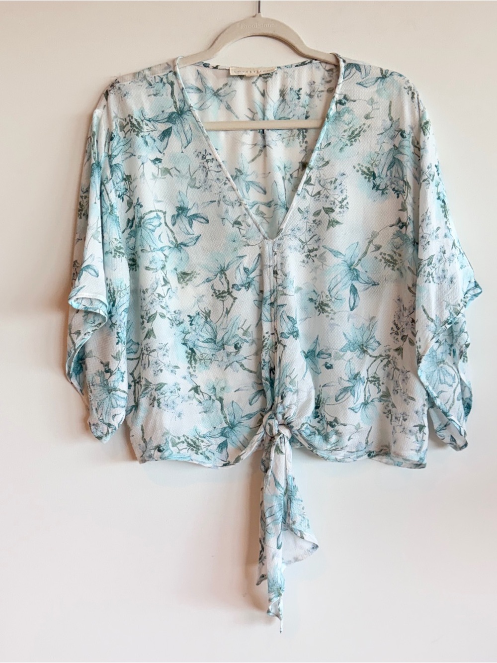 Lovestitch floral tie-front kimono top, size S